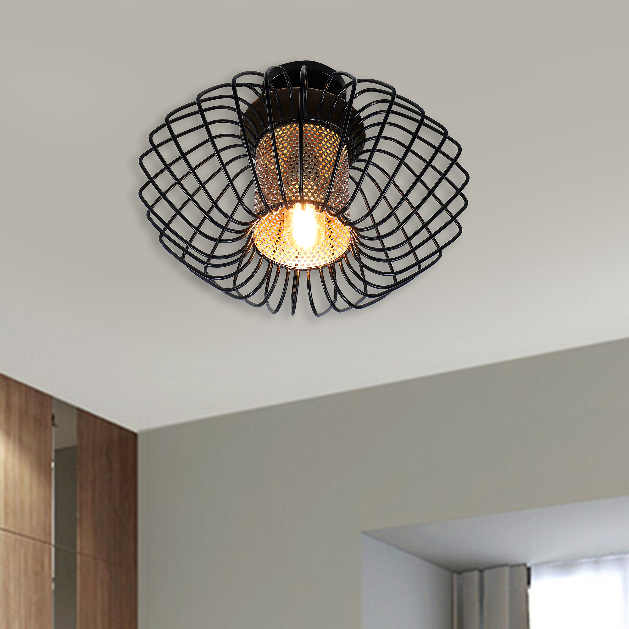 Salma 1 Head Black Modern Chandelier