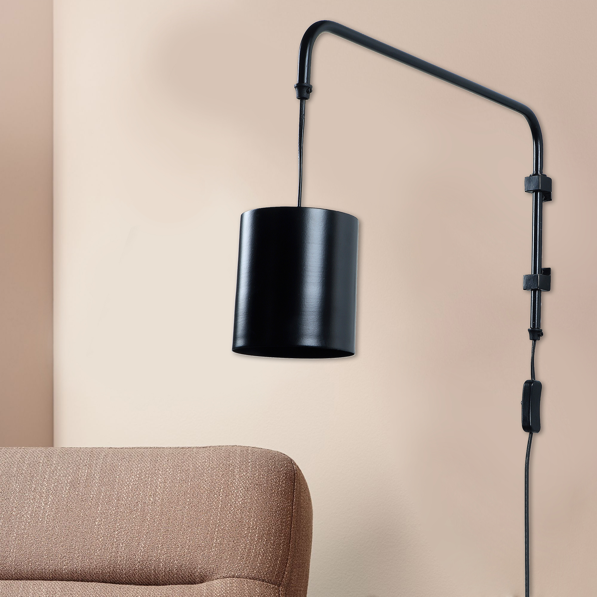 Cicero Black Metal Wall Light 